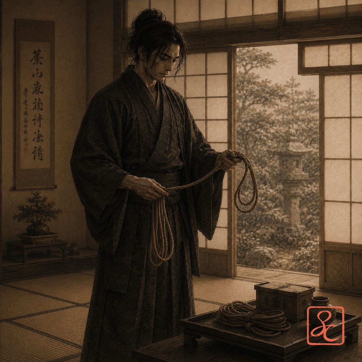 A rainy day in a Japanese scenery.